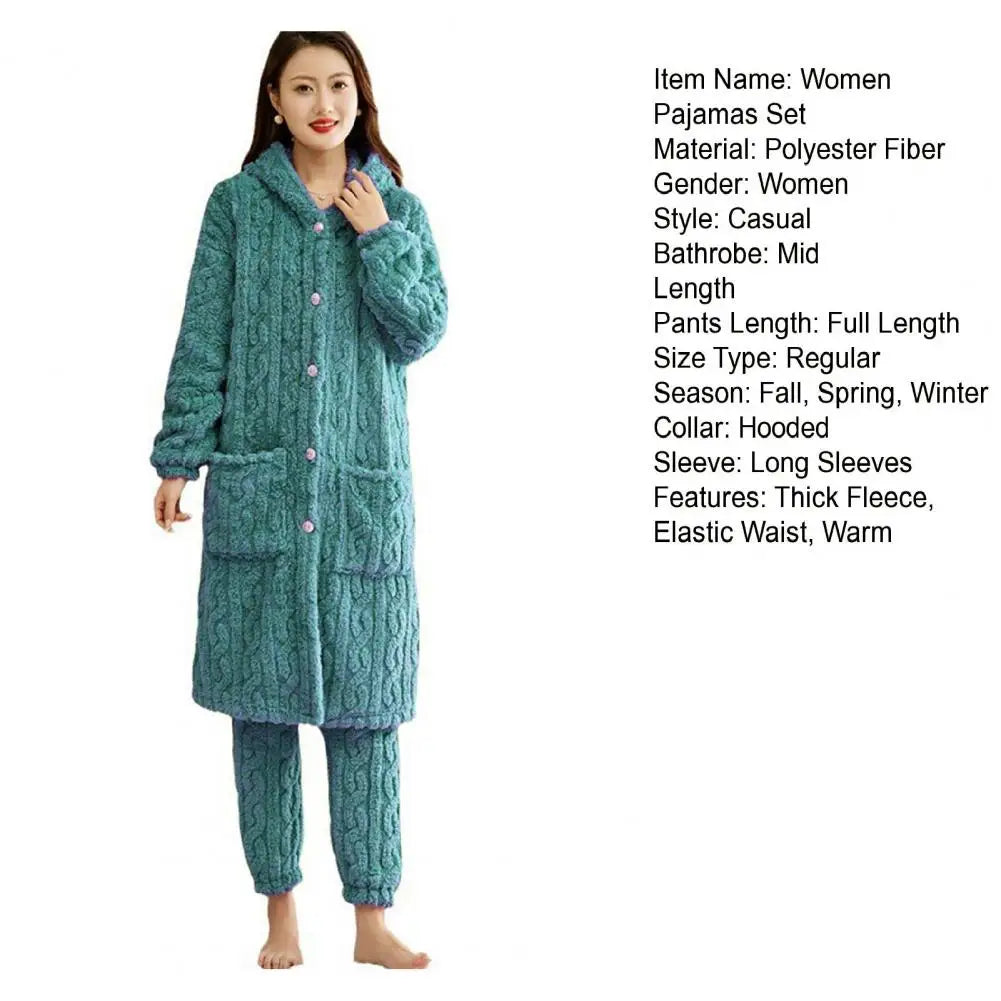 Korallen Samt Frauen Pyjama Set Verdicken Samt Rippen Fleece Set Pullover Hosen Frauen Pyjama Sets 2024, Homewear Frauen Nachtwäsche