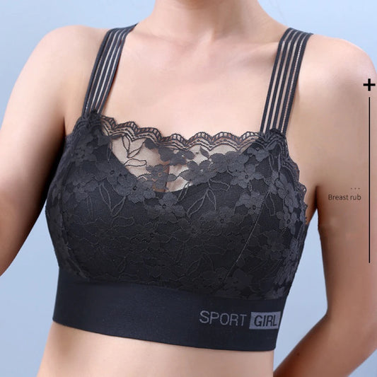 1pcs New Women Lace Bras Lady Comfortable Bralette Solid Color Sexy Underwear Female Vest Style Wireless Lingerie Girl Tube Tops.