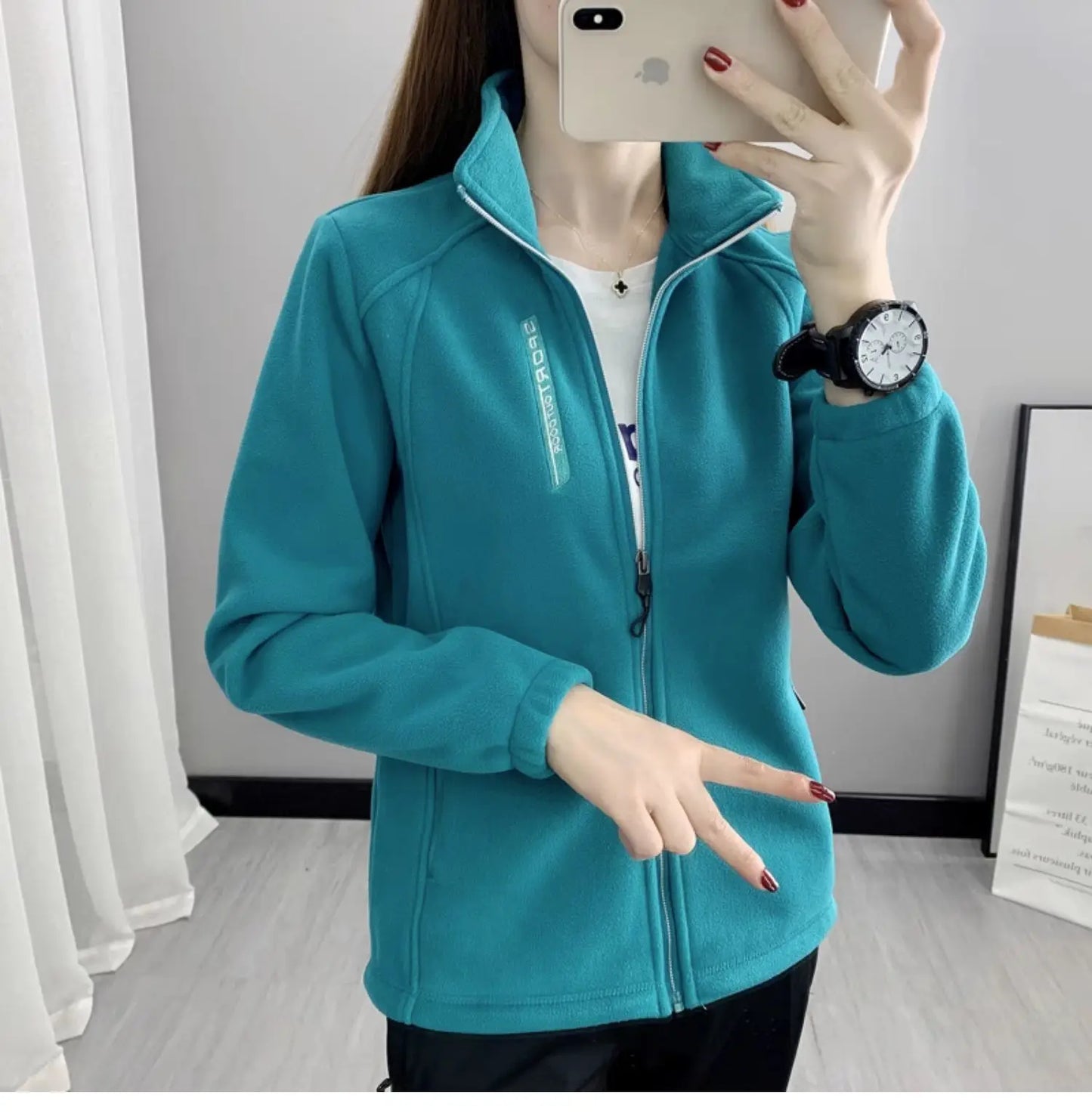 Plus Größe Herbst Winter Polar Fleece Warme Mantel Frauen Sweatshirt Outdoor Sport Casual Zipper Strickjacke Jacke Top Schlank Jugendliche