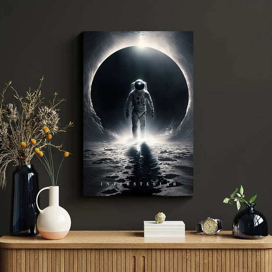 Interstellar Movie Poster Astronaut Outer Space Canvas Wall Art Print Mural Home Decor Movie Lover Gift Unframed.