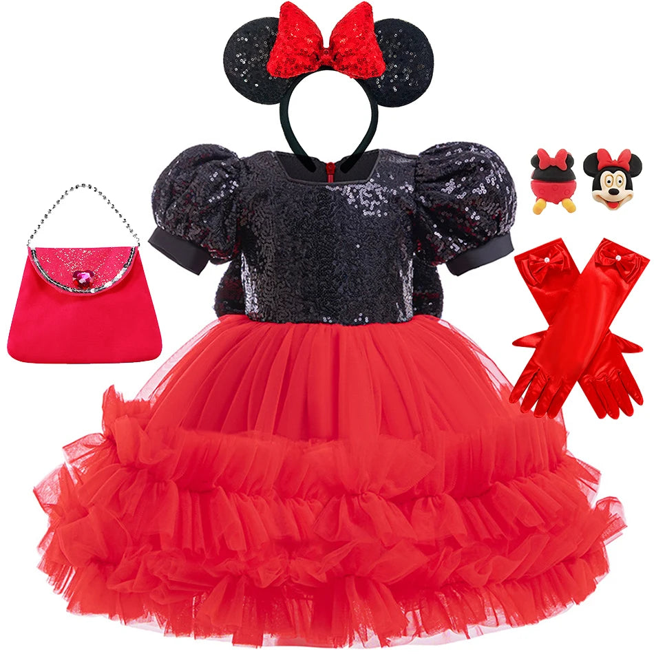 Kleinkind Disney Mickey Minnie Maus Cosplay Kleid Baby Mädchen Jungen Polka Dot Outfits Kinder Halloween Geburtstag Nette Kleidung Sets