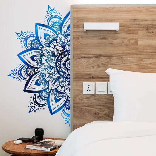 Mandala Lotus PVC Wall Sticker Eid Mubarak Lotus Flower Datura Zen Decorative Decals Sticker 30x90cm Home Wall Decoration.