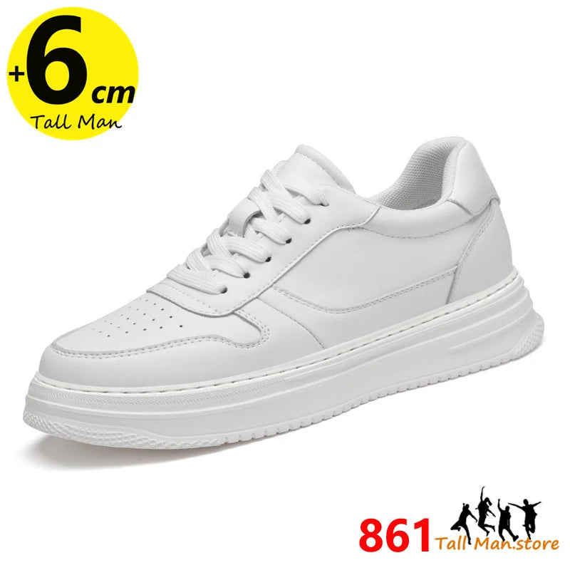 Man Lift Sneakers Men Booster Shoes Elevator Height Increase Insole 6cm Leisure Fashion Sports Plus Size 36-43