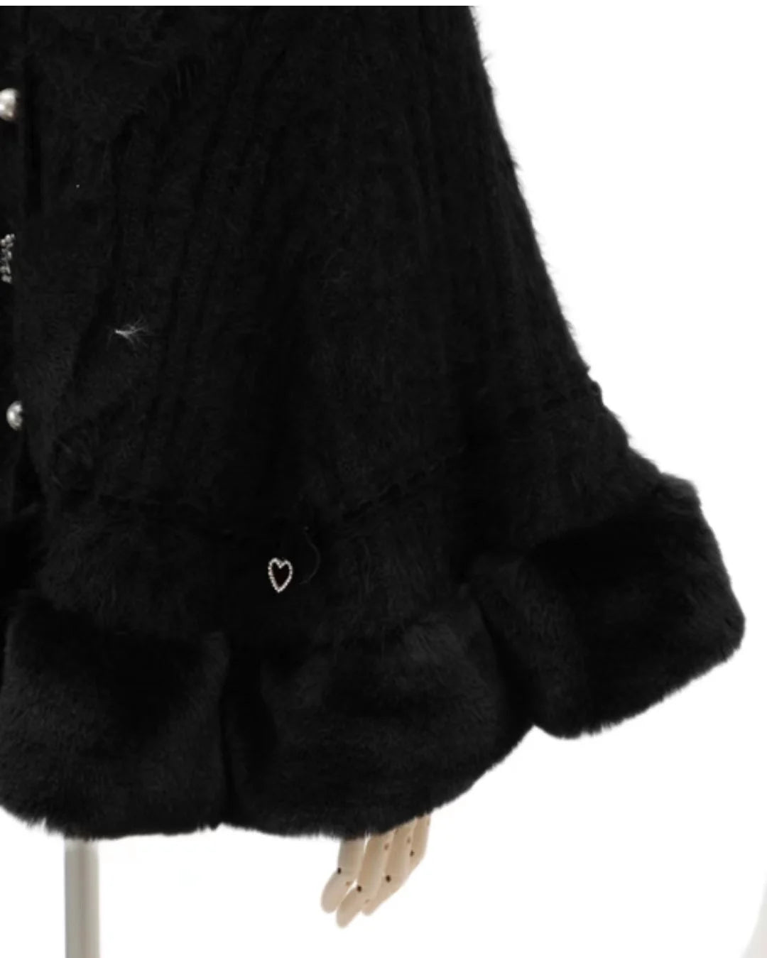 Japanische Liz Süße Prinzessin Faux Kaninchen Fell Cape Mantel Frauen Herbst Winter Pelz Jacke Lose Uhr Strass Bogen Mit Kapuze Mantel