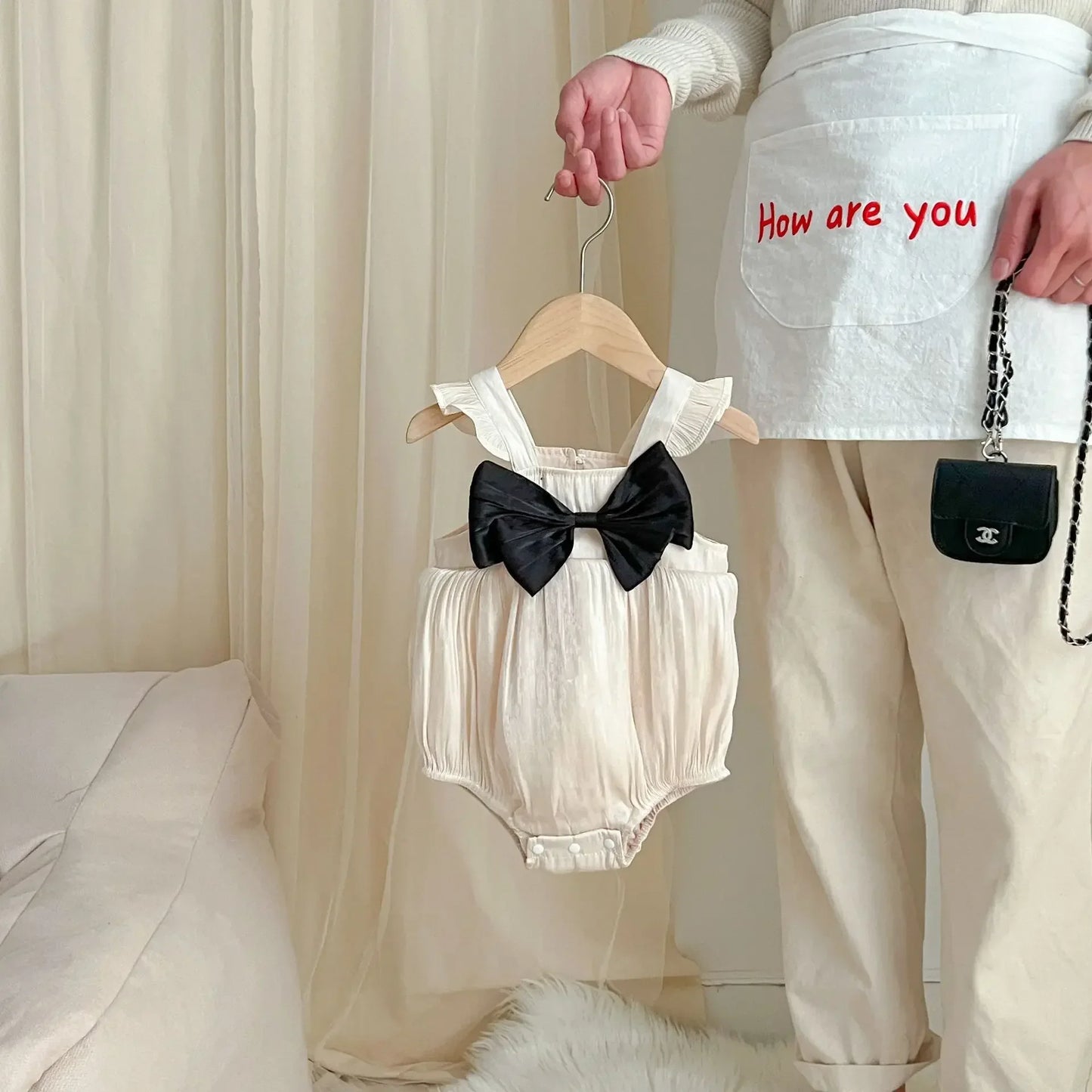 Neu im Sommer Neugeborene Baby Prinzessin süße Kleidung Sling Kleider Schleife Shorts solide Weste Body Kurzarm Kleid Kinder