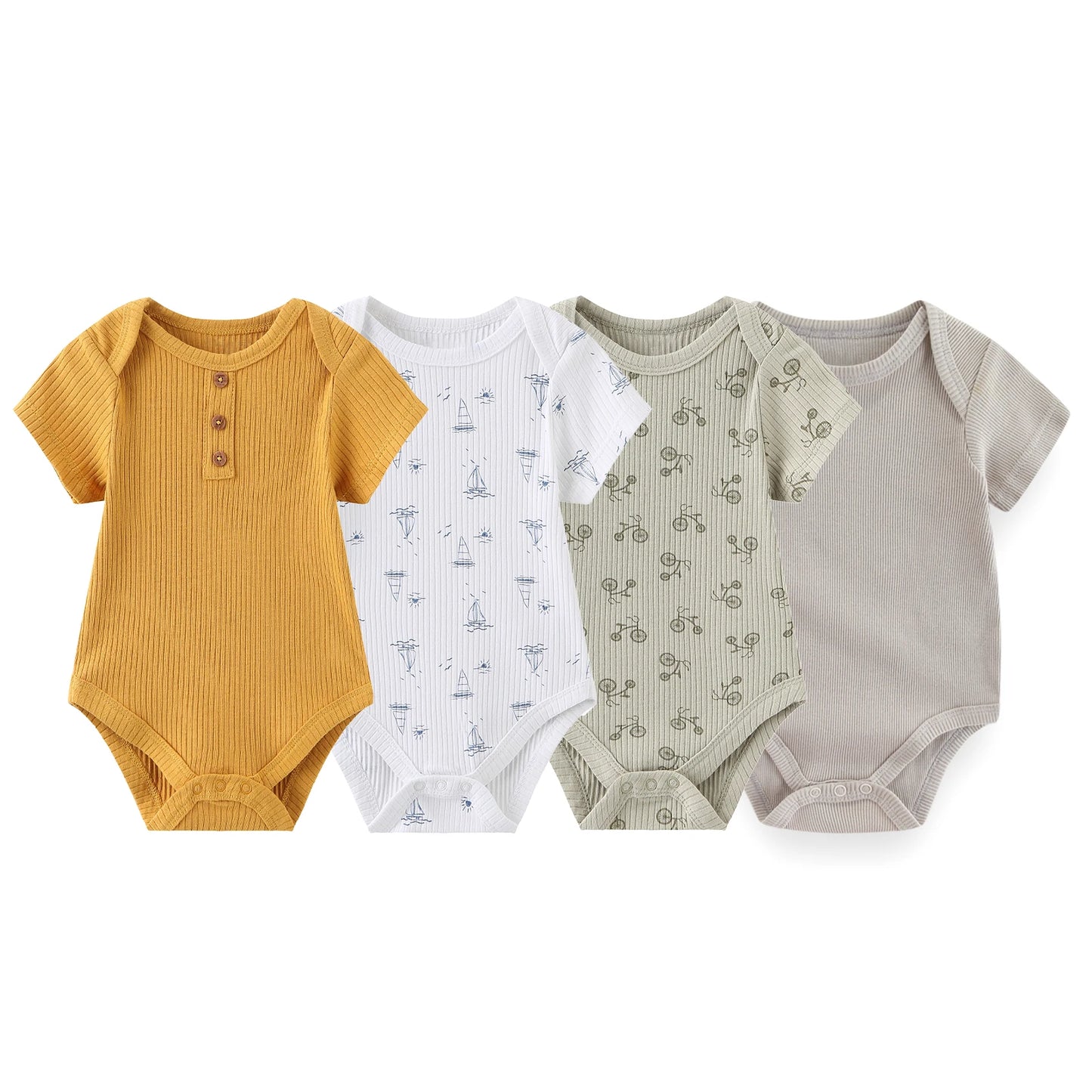 Kiddiezoom 4 Teile/los Unisex Baby Junge Mädchen Bodys Kurzarm Infant Onesies Erste Weihnachten Baby Kleidung