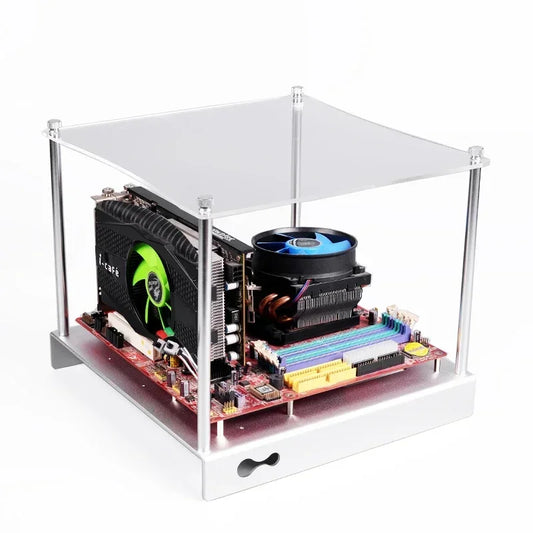 Mini MATX Computer Case Aluminum Bracket PC-ZB01-ITX M-ATX/ATX All Aluminum Computer Chassis Open Small Chassis Micro ATX HTPC.