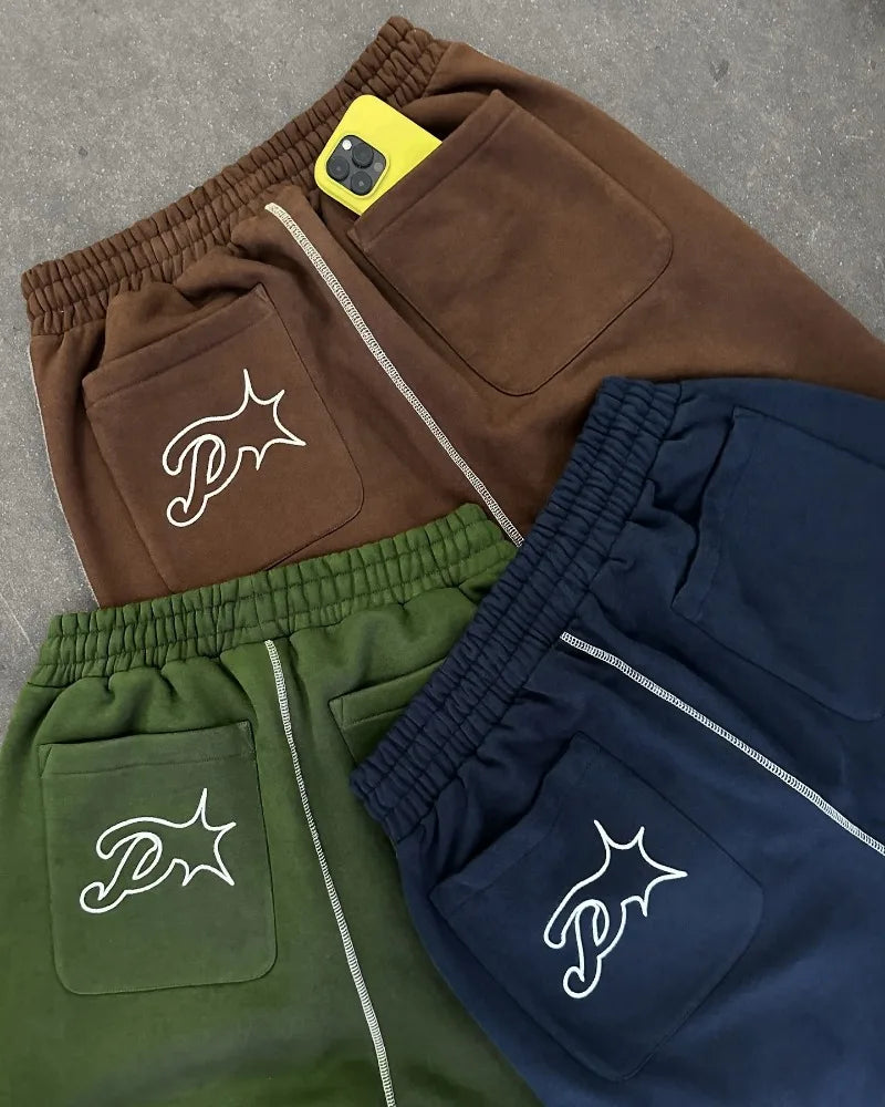 Streetwear PROTECT Mode Brief Stickerei Lose Jogginghose männer Und frauen Y2K Harajuku Hip-Hop Gothic Casual Joker Hosen