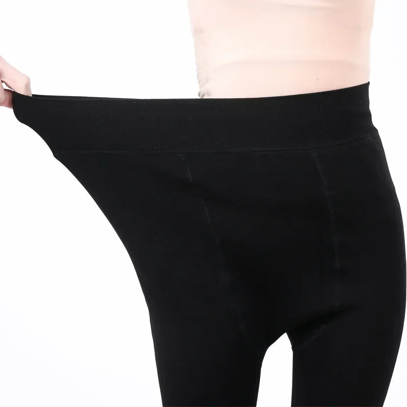 Frauen Winter Verdicken Leggings Warme Hohe Taille Einfarbig Samt für Weibliche Verdickte Samt Strumpfhosen Dehnbare Schwarze Strumpfhosen