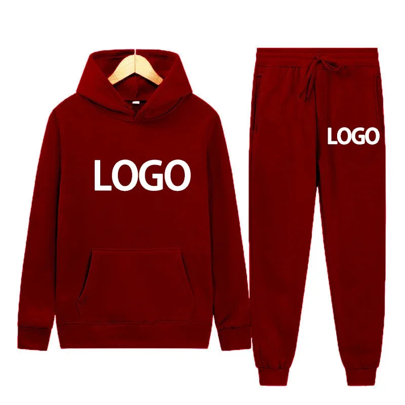 Maßgeschneiderter bedruckter Herren- und Damen-Trainingsanzug mit Kapuze, Sweatshirts und Jogginghose, hochwertiger Unisex-Anzug für den Alltag, lässig, Sport, Hoodies