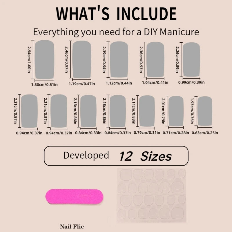 Chic Bows Tie Adorned Press On Nails Medium Long False Nails Full Cover Glossy Nude Square Acrylic False Nails Drop Shipping.