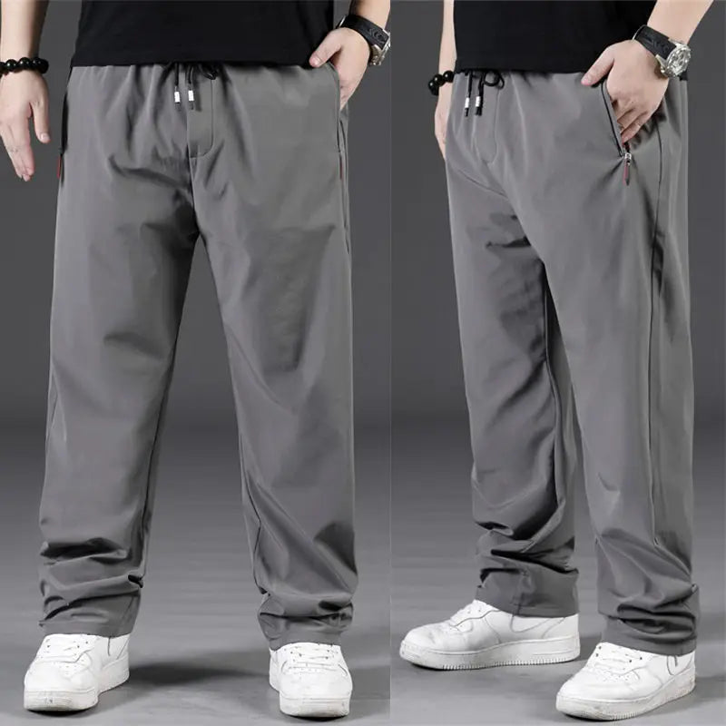 8XL Casual Pants Mens Straight Loose Trousers Men Clothing Elastic Waist Quick Dry Pants Summer Fashion Oversized Joggers Pants