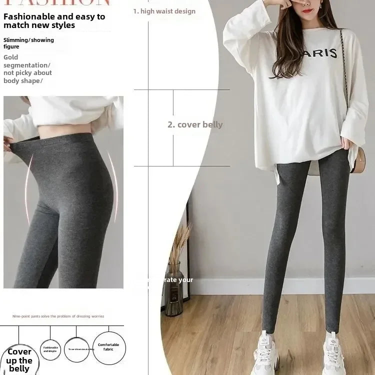 Hoch taillierte, dünne Leggings aus Modal-Baumwolle, Übergröße, Sicherheitshose, elastische Oberbekleidung, Leggings mit mittlerer Taille für Damen