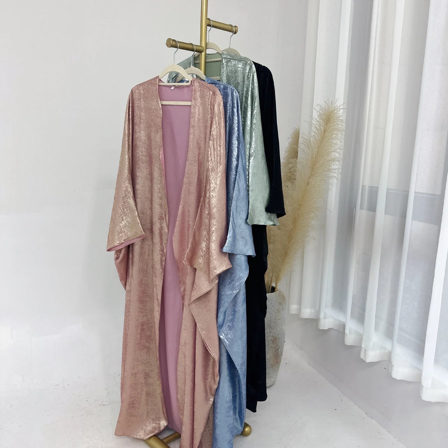 Mode Elegante Dubai Türkische Abaya Kleid Frauen Muslimische Frauen Muslimischen Kimino Kleid Abayas Vorne Offen Strickjacke