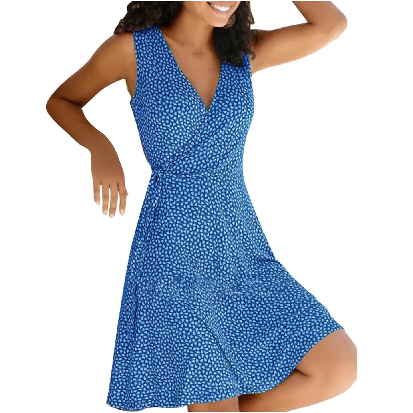 Kleider für Frauen 2025, lässig, Übergröße, Damen, Blumenmuster, Wickelkleid, V-Ausschnitt, Midikleid, A-Linie, Swing, Flügelärmel, Midi, Vestidos de Fiesta