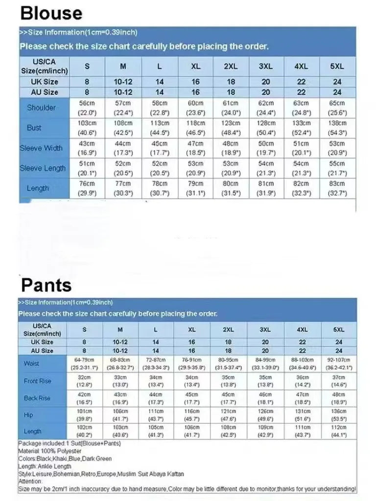 Frauen Casual Muslimischen Anzug Solide Abaya Eid Ramadan Langarm Bluse + Hosen 2-teiliges Set Dubai Türkei Kaftan Frauen islamische Kleidung
