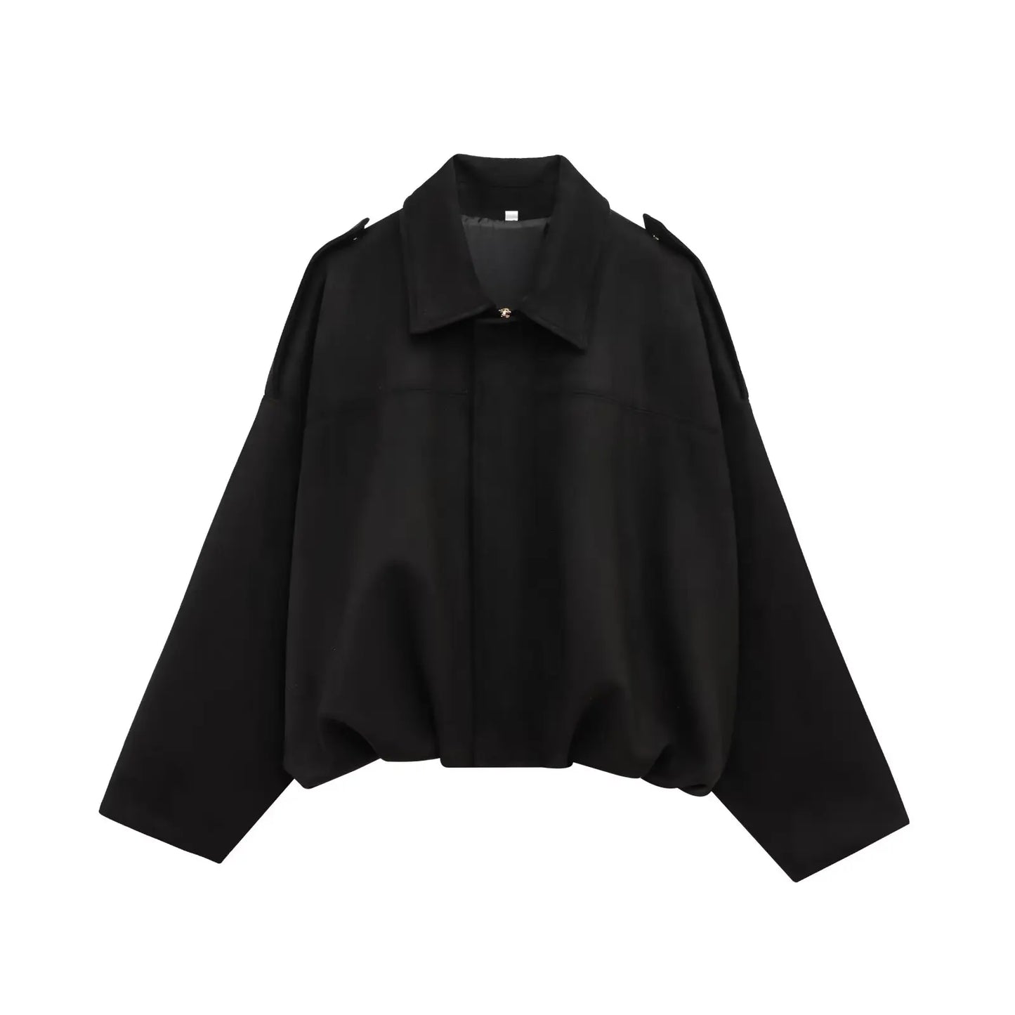 TRAFZA Damen-Jacke mit Wildleder-Textur, High Street, lange Ärmel, Umlegekragen, elastischer Reißverschluss, Knopfleiste, solider, trendiger Frühlingsmantel
