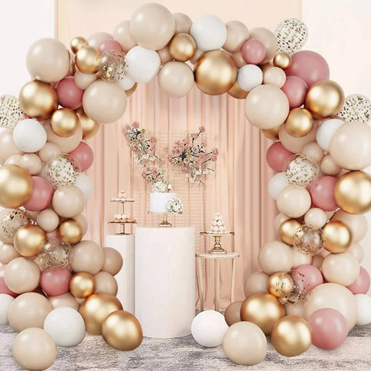 Erröten Retro Rosa Elfenbein Weiß Luftballons Girlande Bogen Kit für Geburtstag Party Hochzeit Baby Dusche Dekorationen Party Ballon Liefert.