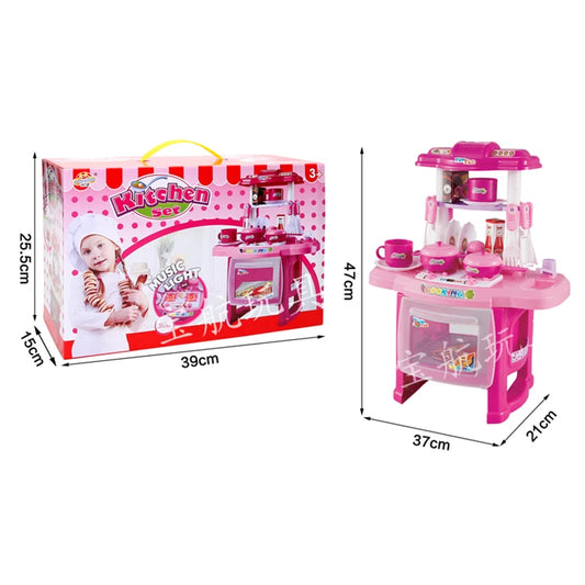 Dining Table for Pretend Food Kitchen Toys for Kids Ages 3-8,Play Kitchen Accessories W/Real Sounds Light, for Boys, Girls.