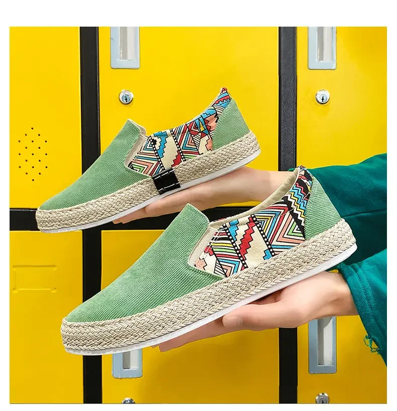 2023Men Turnschuhe Casual Sommer Low-top Cord Schuhe Fischer Schuhe Faul Schuhe Slip-on Tuch Schuhe Trendy männer Schuhe