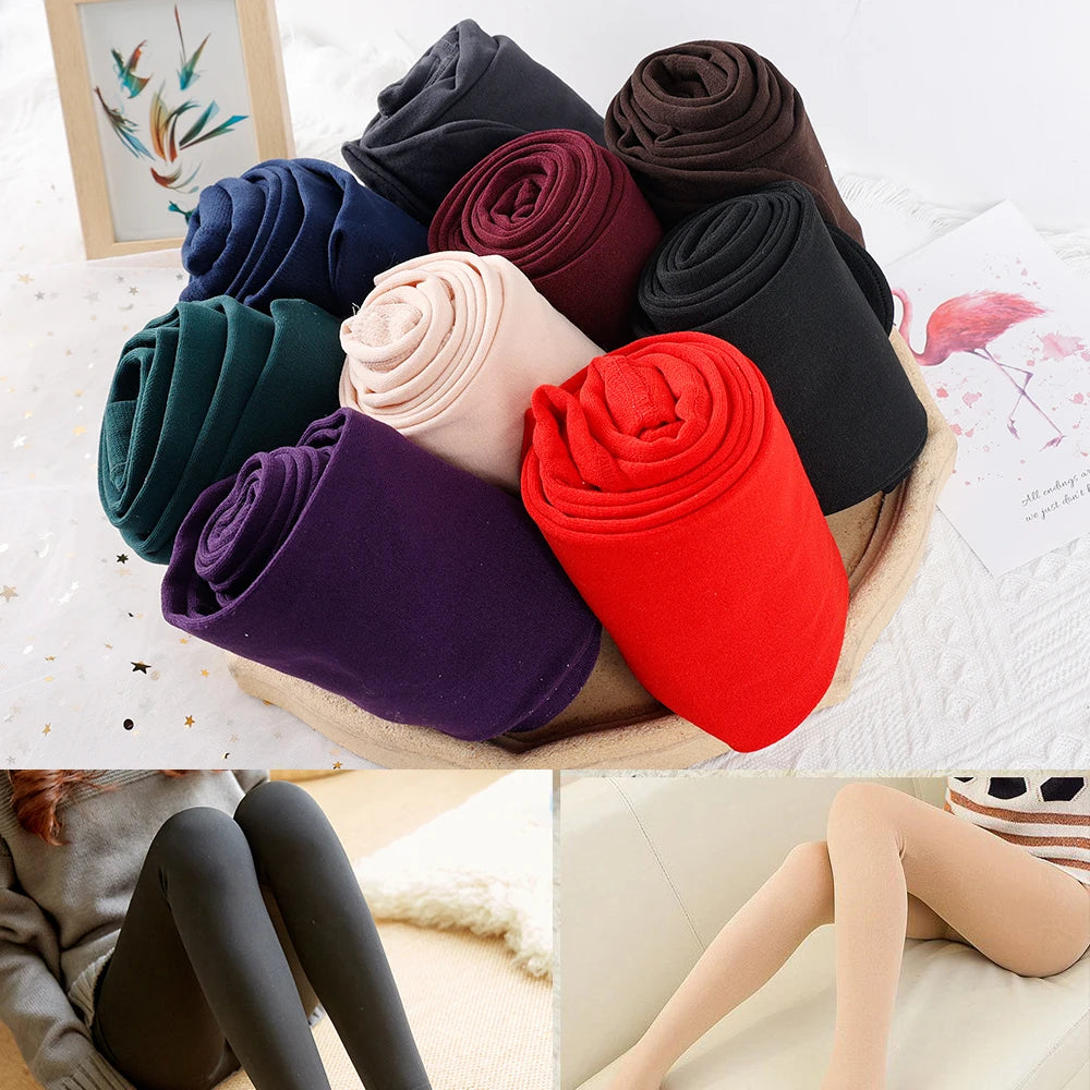 Frauen Winter Verdicken Leggings Warme Hohe Taille Einfarbig Samt für Weibliche Verdickte Samt Strumpfhosen Dehnbare Schwarze Strumpfhosen