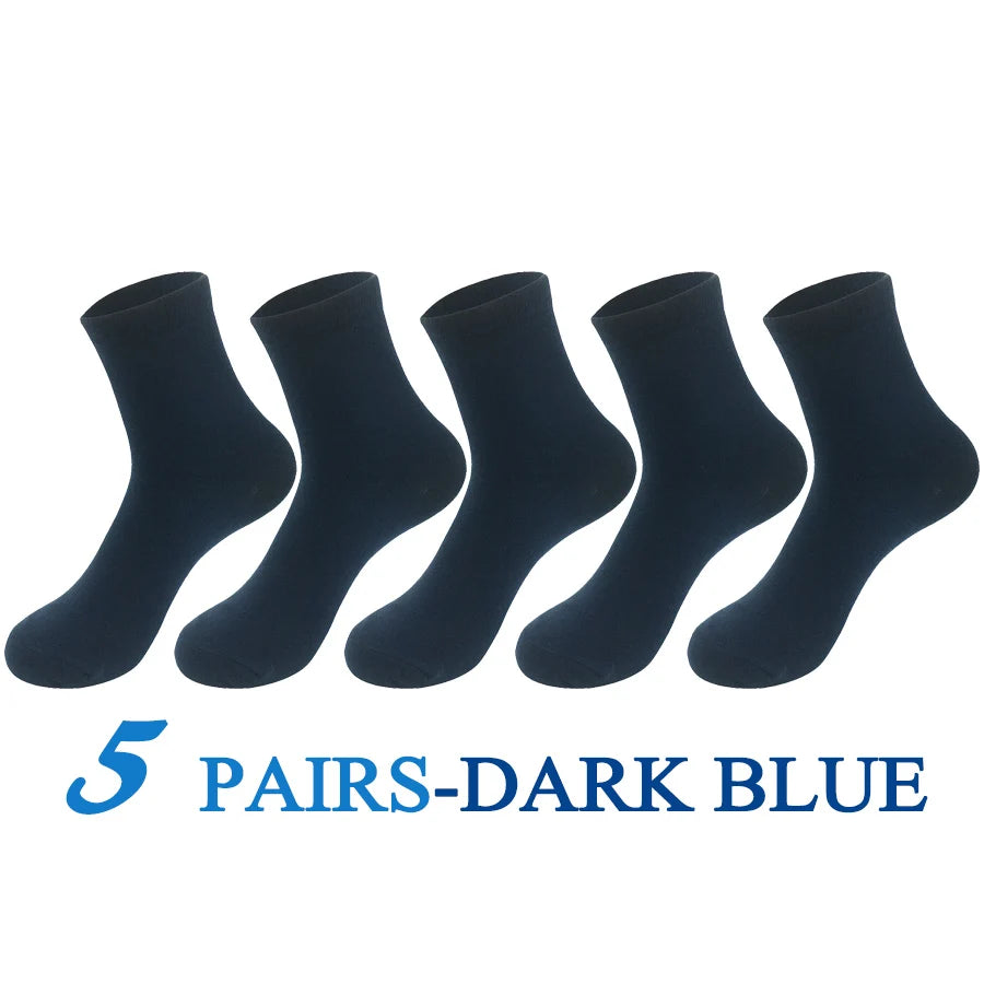 5 Pairs/Lot Socks Men Cotton Dress Wedding Black Grey White Brand Fashion Meias Male Breathable Casual Long Sock Gift 2024 New