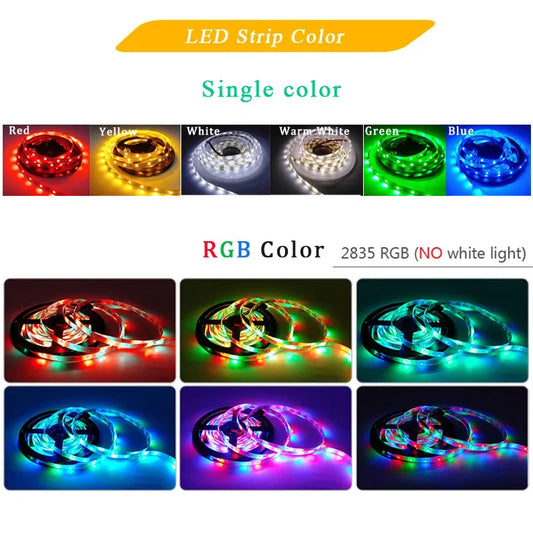 LED-Streifen Licht 5m 120leds smd2835 12v weiß warmrot grün blau rgb luces LED Licht wasserdicht flexible Lampe Band für Raum deko.