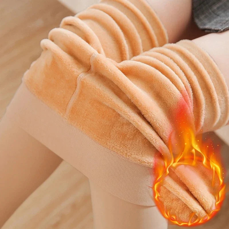 Frauen Winter Verdicken Leggings Warme Hohe Taille Einfarbig Samt für Weibliche Verdickte Samt Strumpfhosen Dehnbare Schwarze Strumpfhosen