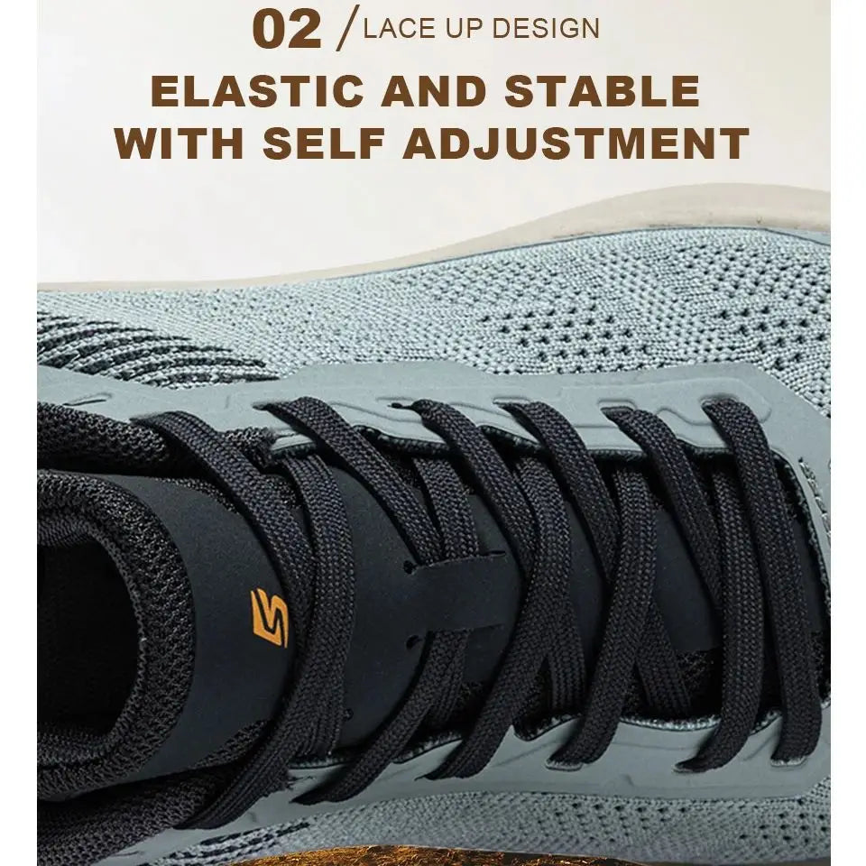 Baasploa Männer Wanderschuhe Komfort Tragen Beständig Outdoor Schuhe Männer Atmungsaktives Mesh Casual Turnschuhe Klettern Nicht-Slip Spitze Up