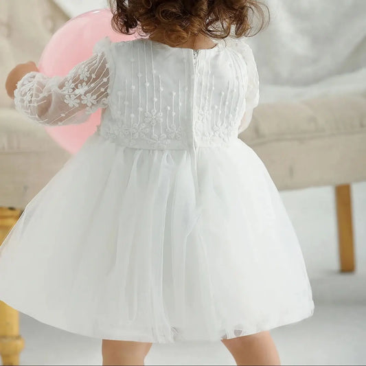 Baby Taufe Weißes Kleid Säuglingskleid Kleid Mädchen Party Geburtstag Hochzeit Prinzessin Kleid Für Kinder Erstkommunion Leistung 0-24M.