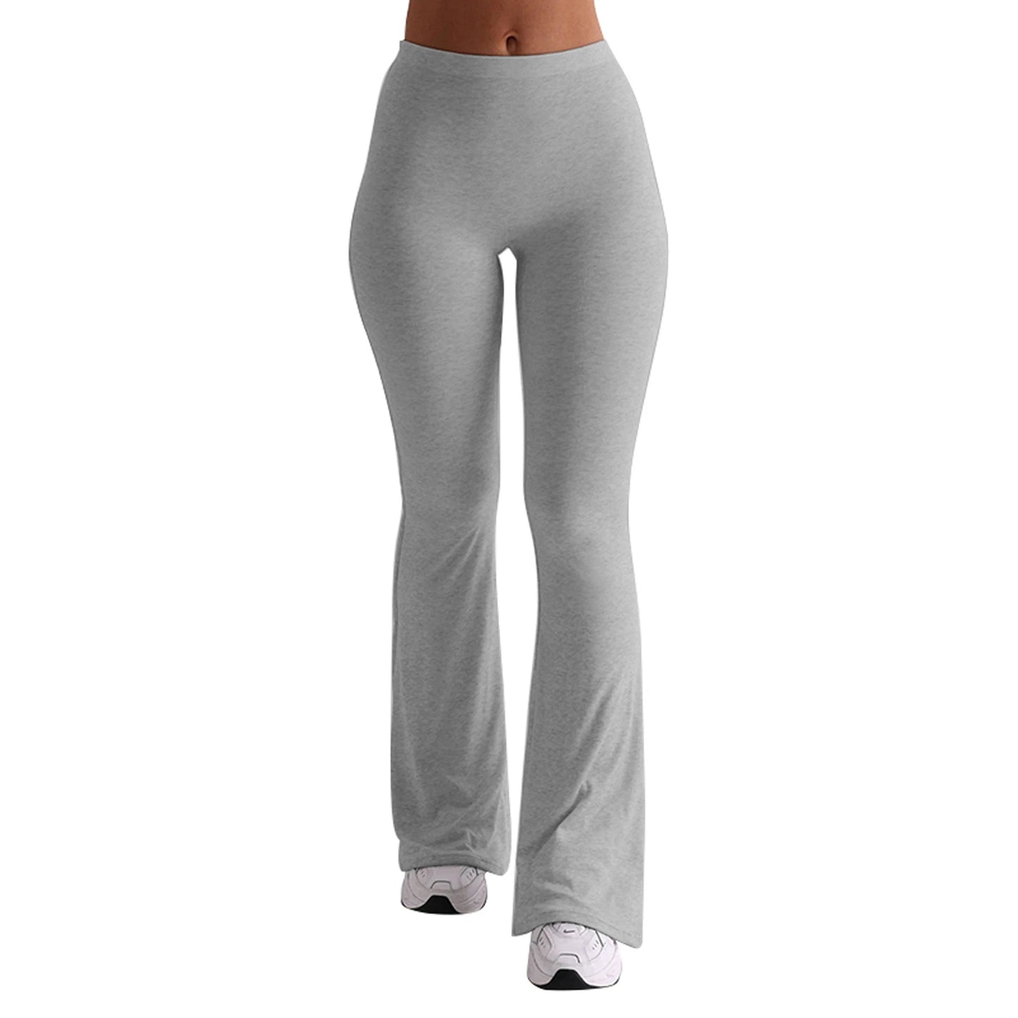 Frauen Casual Solide Farben Hohe Taille Schlaghosen Trendy Bootcut Hose Ausgestellte Leggings Hosen für Streetwear