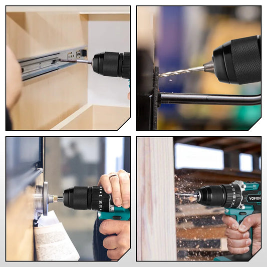 YOFIDRA 13 MM Bürstenlosen Elektrischen Schlagbohrmaschine 35 + 3 Drehmoment Cordless Holzbearbeitung Schraubendreher Power Tool Für Makita Batterie pin