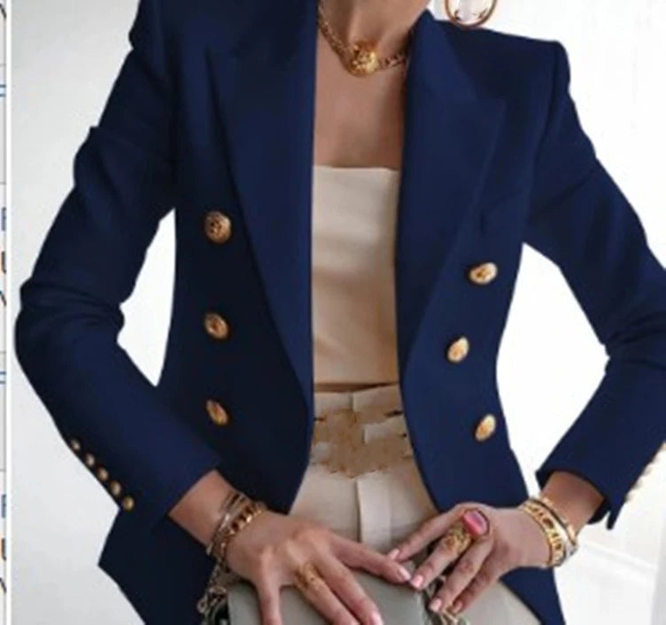 Casual Drehen Unten Kragen Langarm Anzug Oberbekleidung Büro Dame Frühling Herbst Mode Elegante Solide Blazer Mäntel Für Frauen 2023