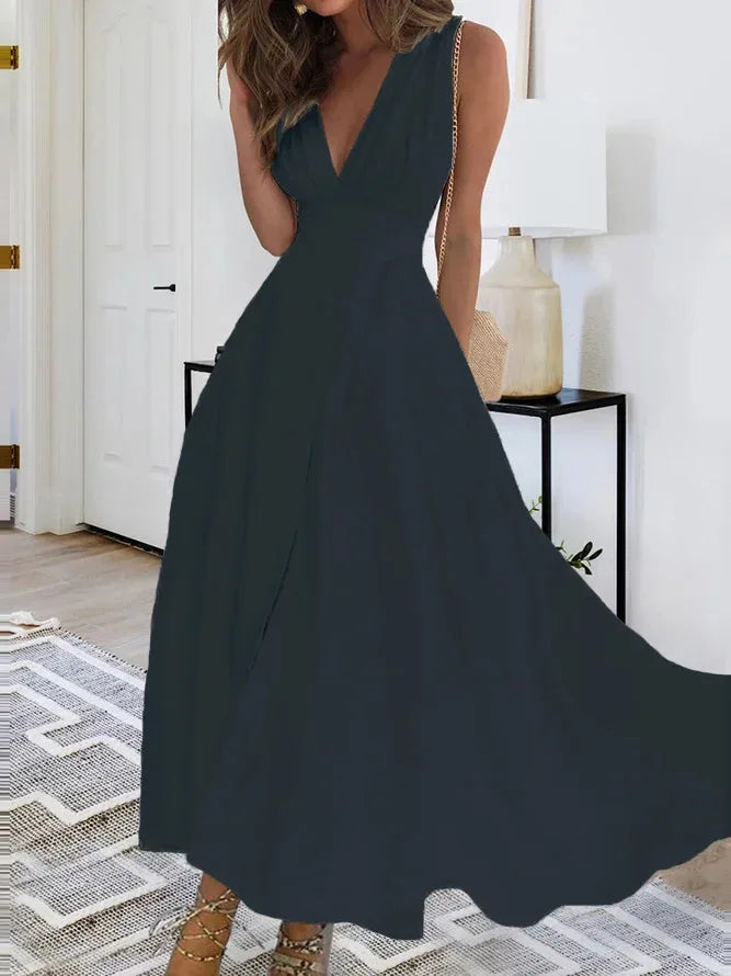 Frühling Sommer Elegante Party Langes Kleid Für Frauen Sexy Tiefem V-ausschnitt Ärmel Schlank Weiß Casual Boho Maxi Kleider 2024 Robe femme