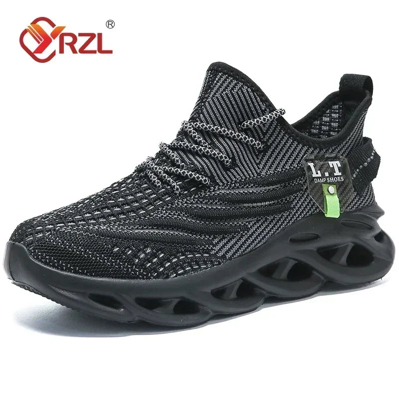 YRZL Männer Sport Laufen Schwarz Jogging Schuhe Casual Turnschuhe Outdoor Atmungsaktive Mesh Frauen Licht Stoßdämpfung Schwarz Tennis