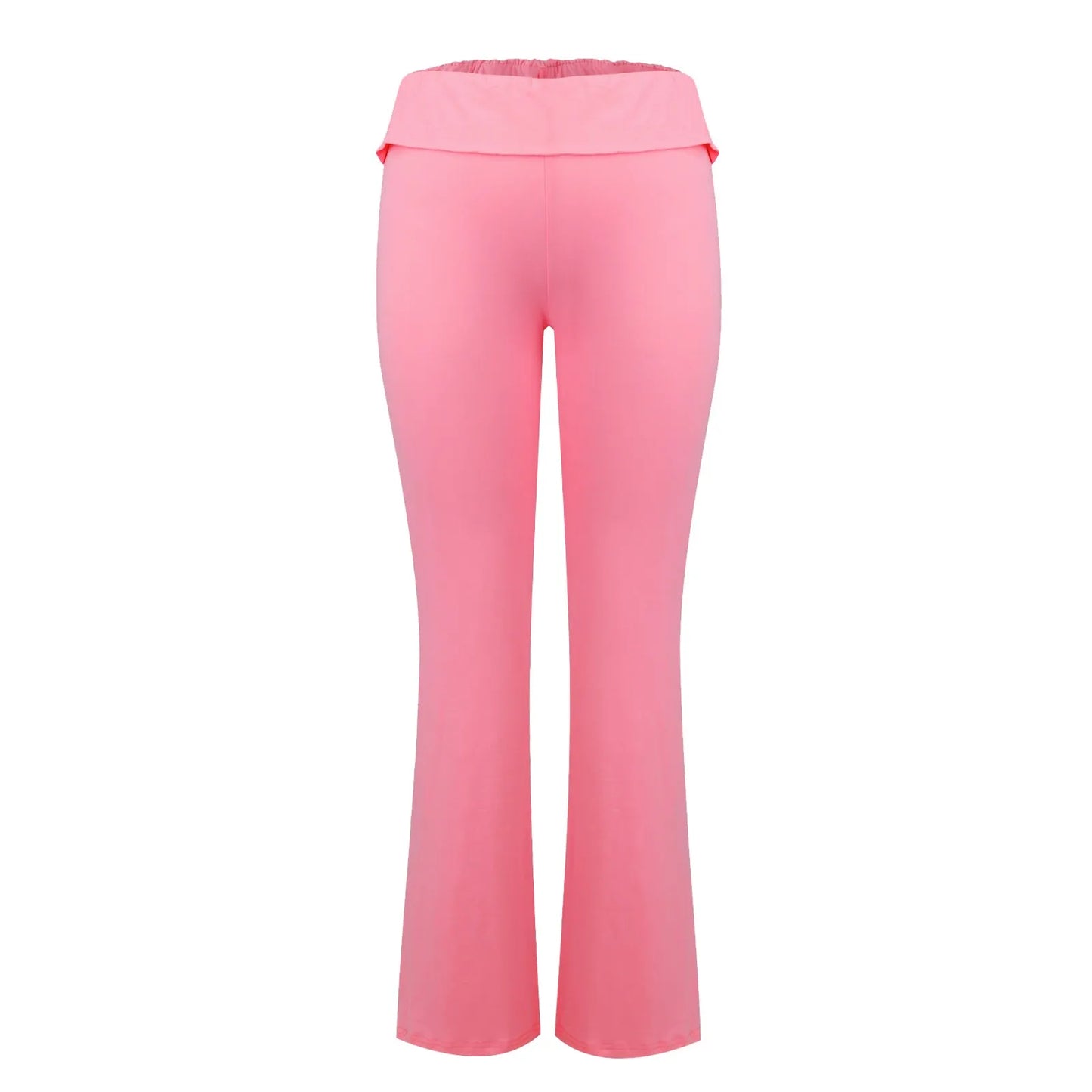 Damenmode, einfarbig, schmale Passform, schmale Reverse-Taille, niedrige Taille, elastische Taille, Schlaghose, Hose für Damen, Damenhose 2024