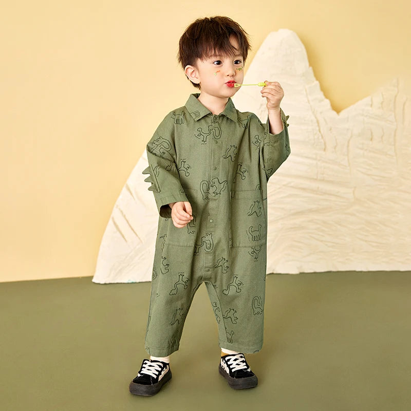 Mini Bala Outdoor Einteiliges Strampler-Set für Babys, Kinder-Arbeitskleidung, Krabbelanzug, Overall, Neu im Herbst und Winter 2024