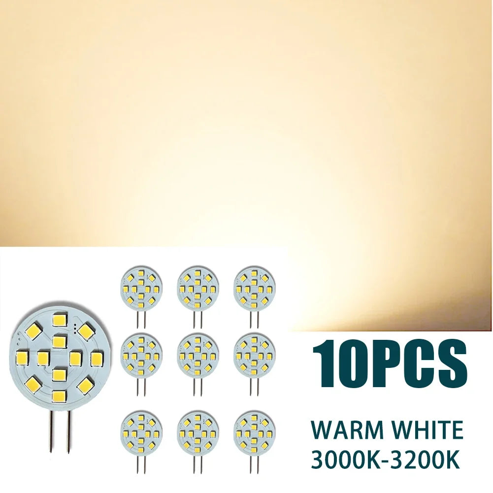 10 stücke ACDC 12 V 24 V G4 LED Lampe 2,2 W Runde Scheinwerfer Kein Flimmern Downlight Birne Boot Dunstabzugshaube Lichter Für Wohnzimmer.