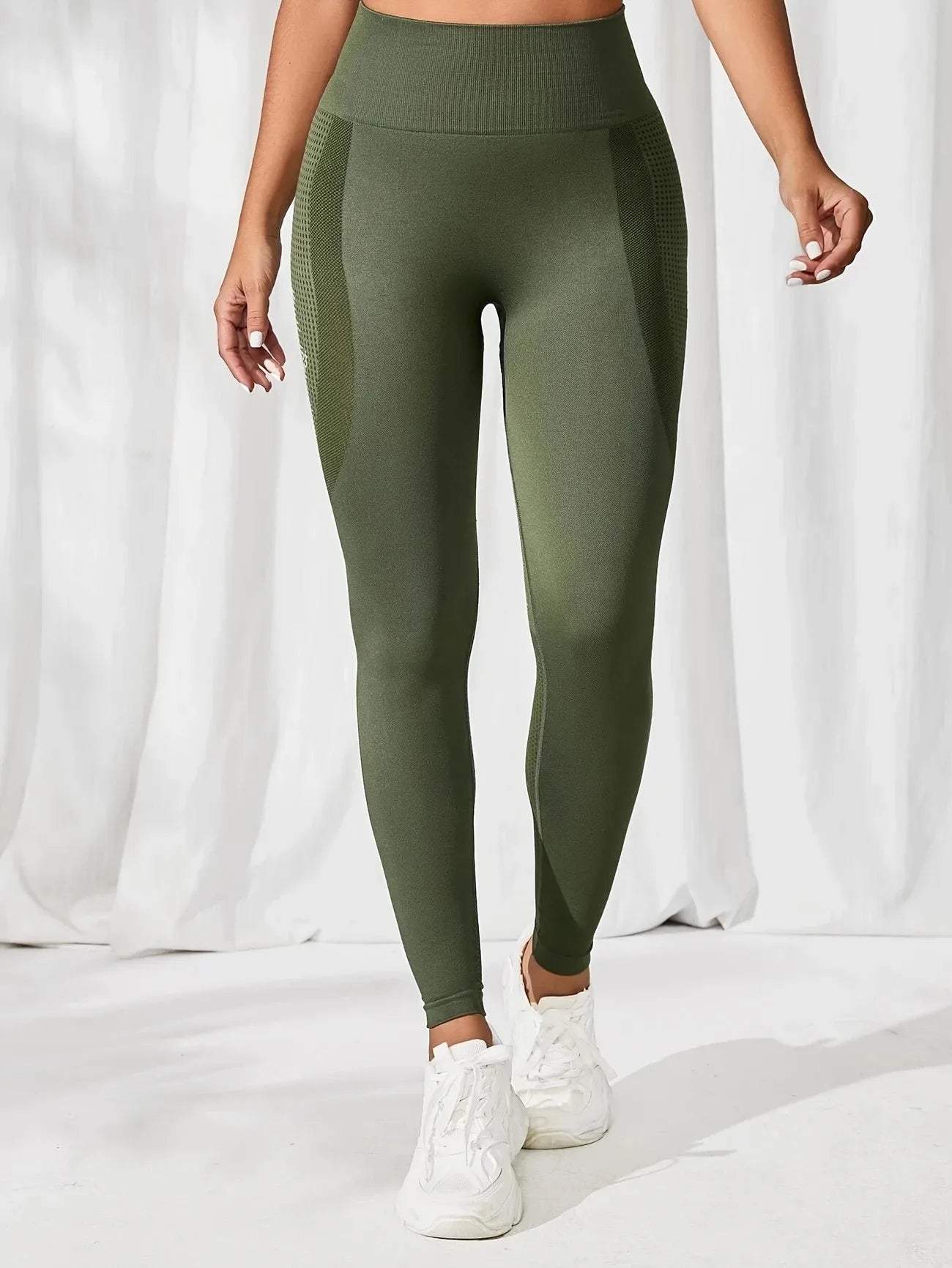 Atmungsaktive Yoga-Leggings mit hoher Taille für Damen, einfarbig, Bauchkontrolle, Sportbekleidung, bequeme Fitness-Studio-Strumpfhose, Activewear