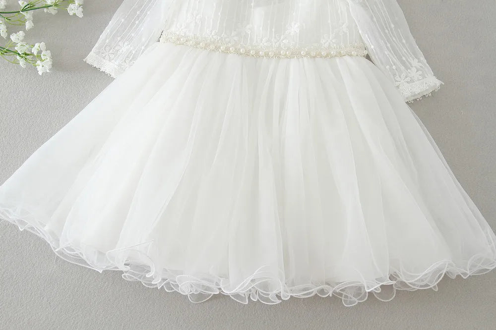 Baby Taufe Weißes Kleid Säuglingskleid Kleid Mädchen Party Geburtstag Hochzeit Prinzessin Kleid Für Kinder Erstkommunion Leistung 0-24M