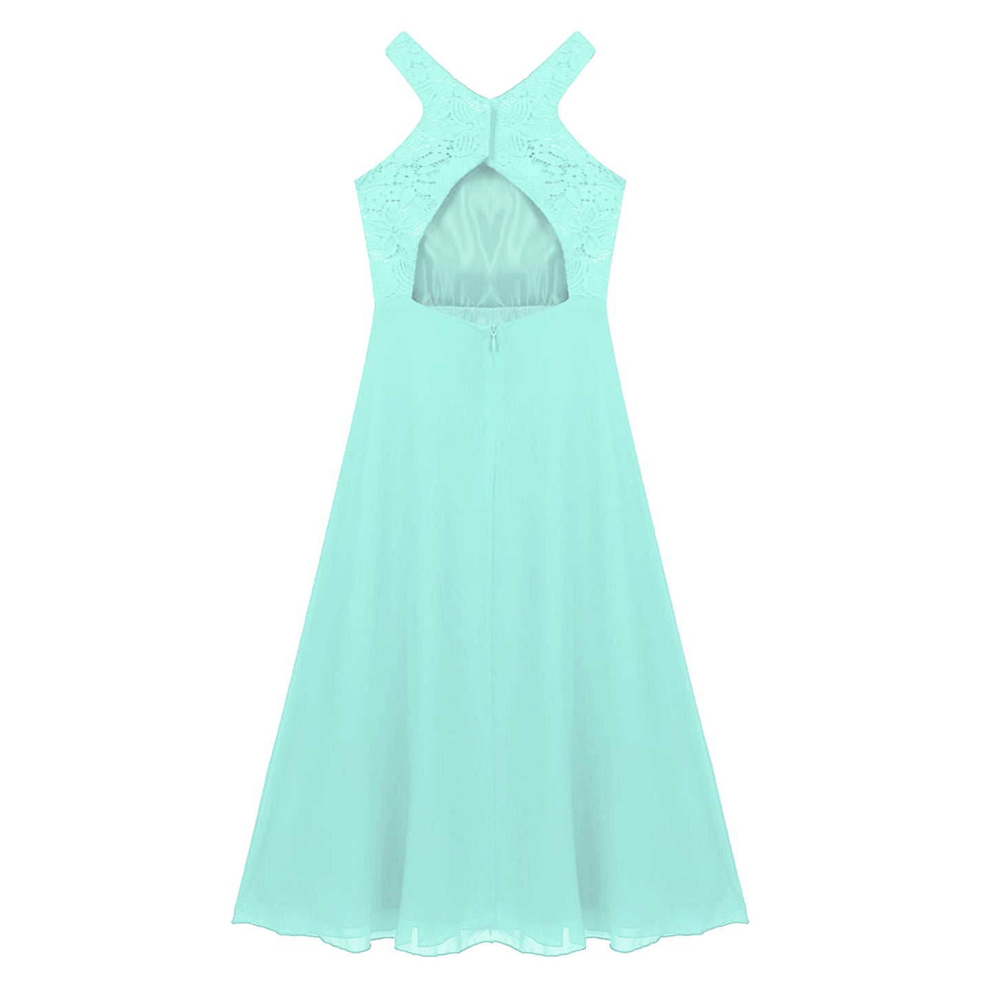 Sommer Mode Blume Mädchen Kleid Hochzeit Geburtstag Party Kinder Lange Kleid Vestido Elegante Halter Neck Floral Spitze Prinzessin Kleid