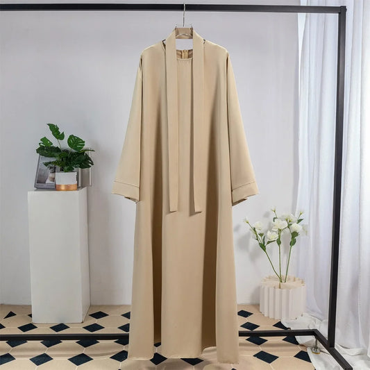 Muslim Abayas Long Maxi Prayer Dress Women Kaftans with Belt Full Sleeve Islamic Clothing Women Jilbabs Ramadan Dresses.