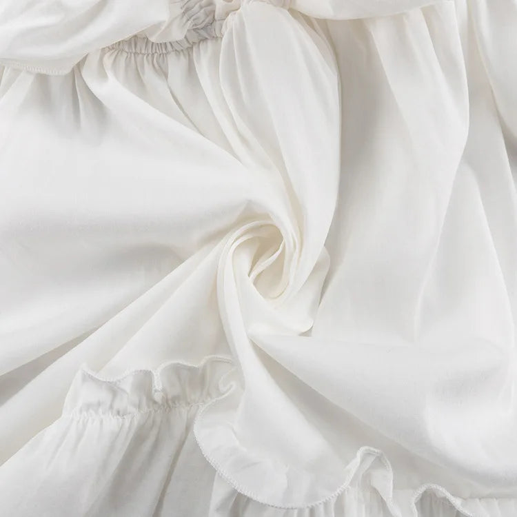 Glänzendes gekräuseltes weißes Mini kleid mit V-Ausschnitt, weibliches Patchwork, langärmliges, elegantes Verband-Mode kleid, hoch tailliertes Schnür kleid für Frauen