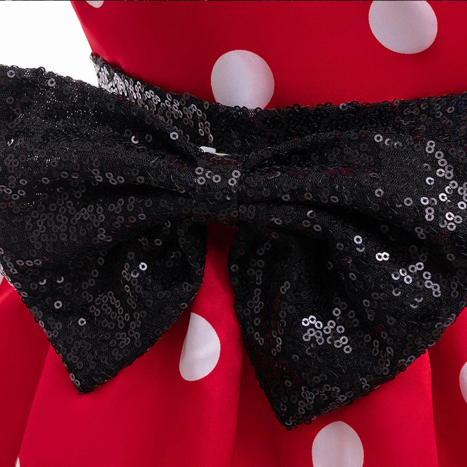 Disney Minnie Mouse Mädchen Polka Dot Schleife Prinzessin Kleid Jungen Kinder Mickey Mouse Halloween Karneval Party Performance Kleidung Anzug