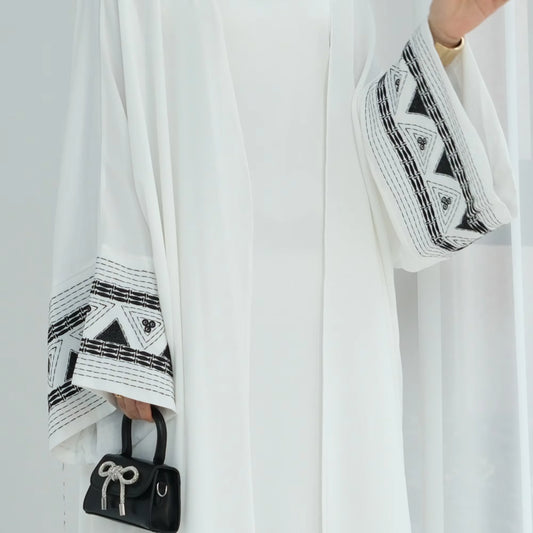Dubai Open Abaya Embroidery Long Cardigan Women Muslim Dress Kimono Jalabiya Ramadan Kebaya Caftan Marocain Femme Robe Abayas.