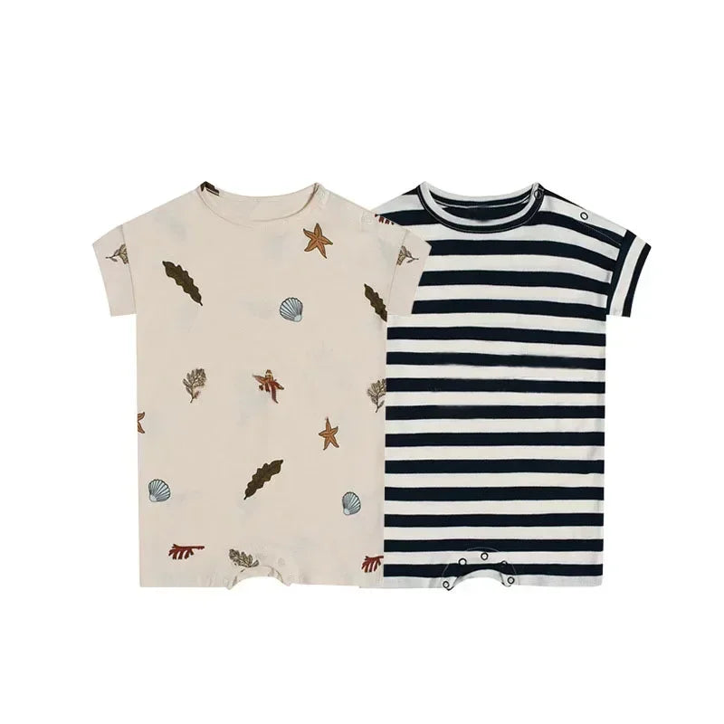 0-24M Neugeborenen Kind Baby Jungen Mädchen Kleidung Drucken Baumwolle Strampler Nette Süße Einteilige Overall Sommer Neue geboren Outfit