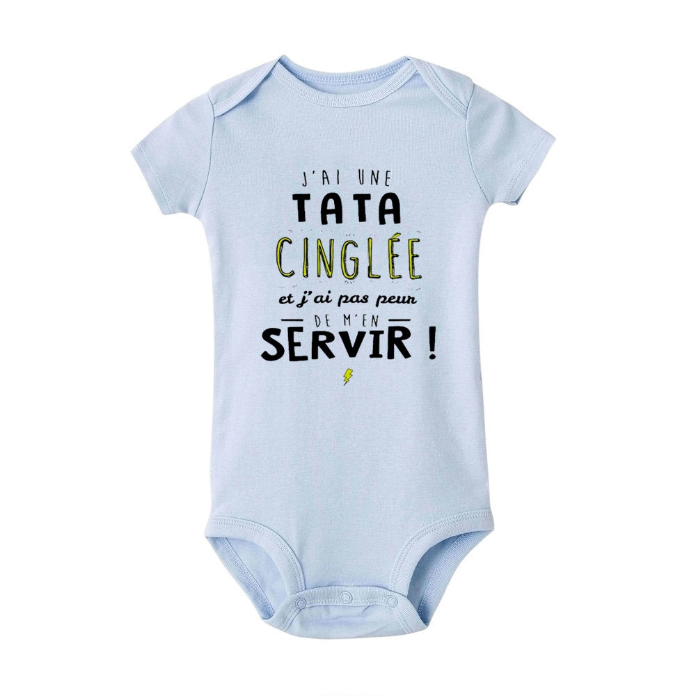 Ich habe eine verrückte Tante und ich habe es nicht Angst, Neugeborene Baby-Bodys, lustige süße Kleinkind-Säuglings-Overalls, Strampler-Outfits