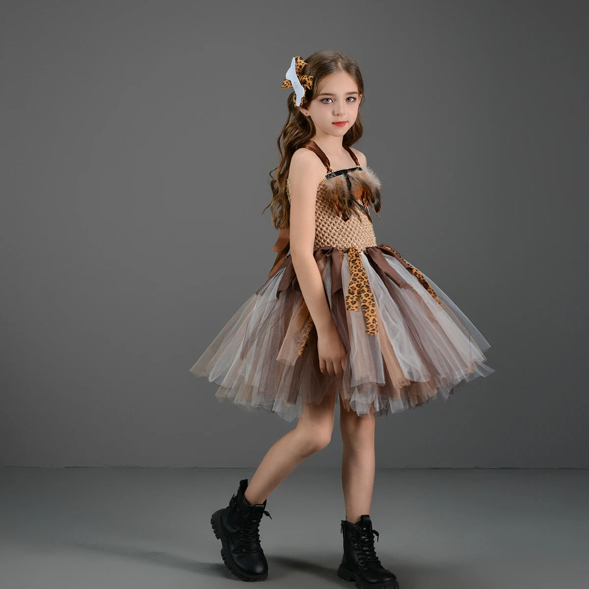 Höhlenmädchen-Kostüm für Kinder, Halloween-Tutu-Kleid, wilder Mann, Baby, Cosplay, Geburtstag, Dschungel, Karneval, Party, Kleider, ausgefallenes Tutus-Outfit