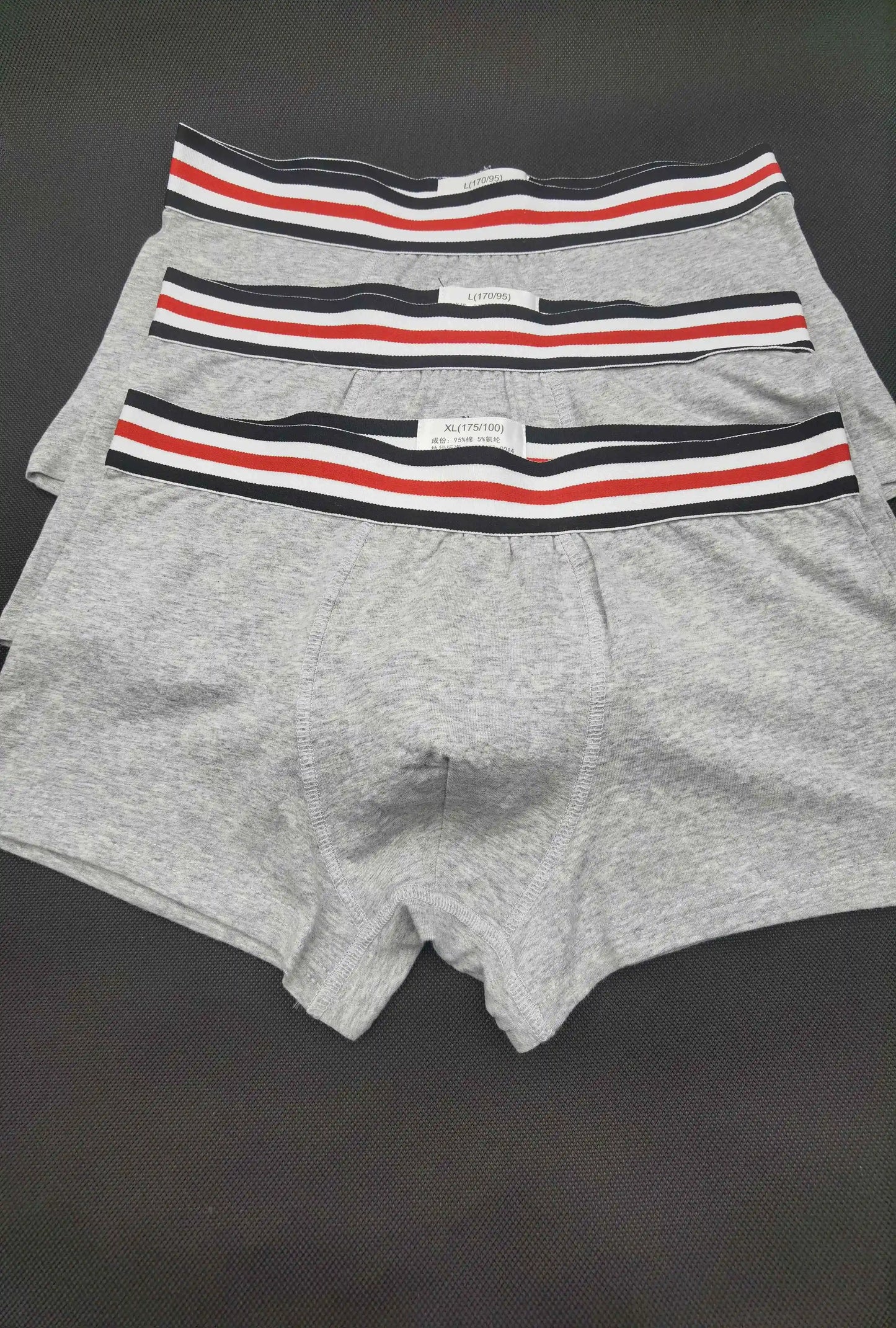 3pcstopmen's Baumwolle Boxer Unterwäsche Herrenmode Streifen gürtel einfarbige Unterhose ultra weiche bequeme Atem männliche Höschen Shorts