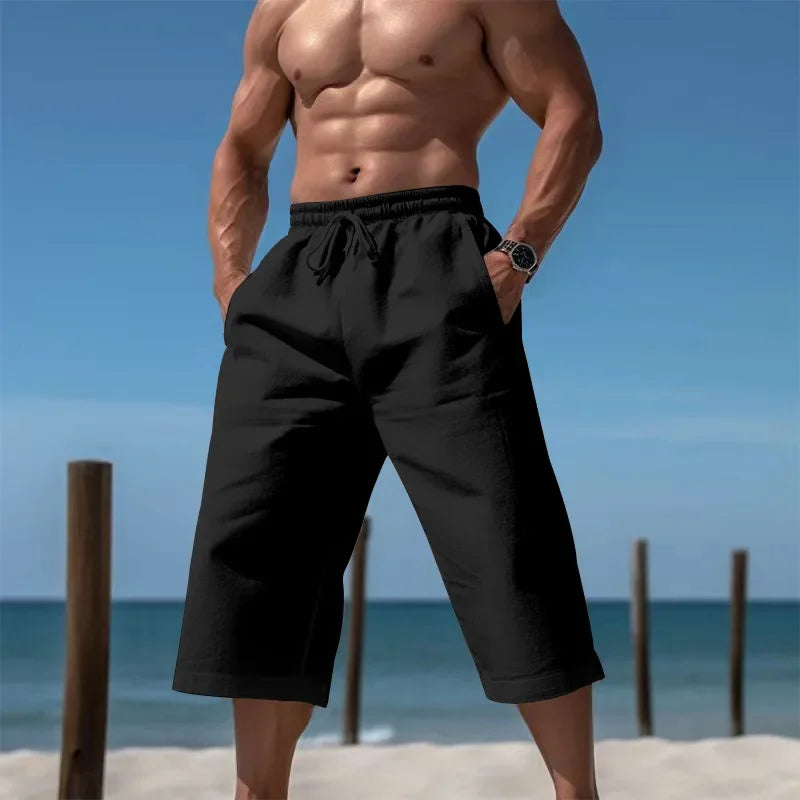 Grenzüberschreitende Sommer-lose und atmungsaktive Capri-Hose, Herrenmode, lässige, atmungsaktive Shorts, Jogginghose für Herren